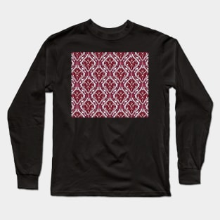 Maroon Aesthetic Repeating Abstract Pattern Long Sleeve T-Shirt